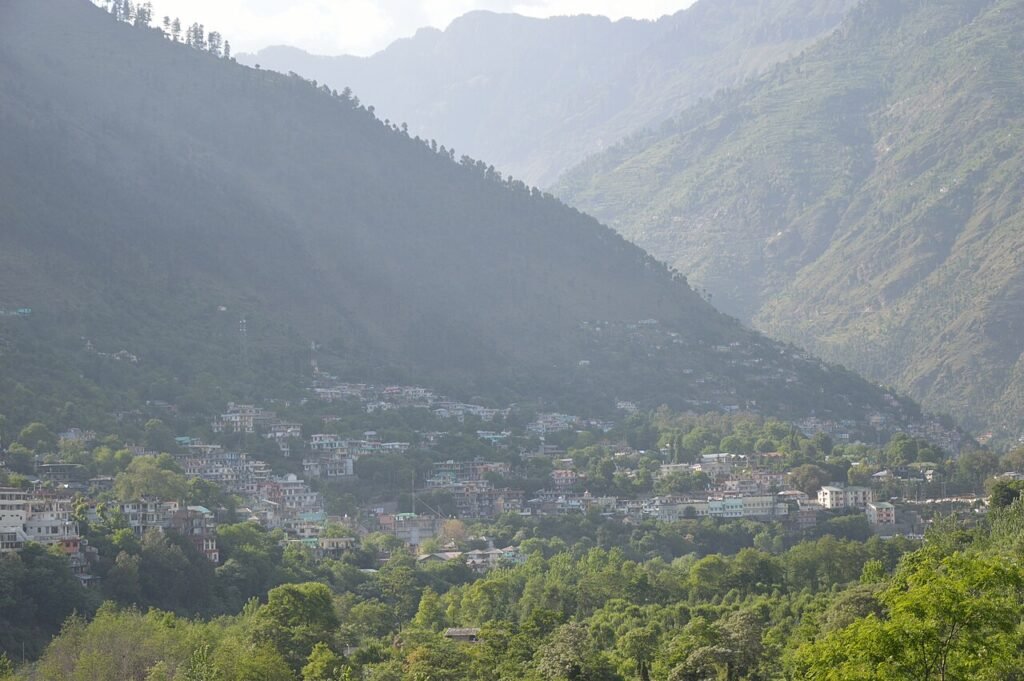 Kullu Valley landscape in Himachal Pradesh with mountain slopes and river-valley scenery